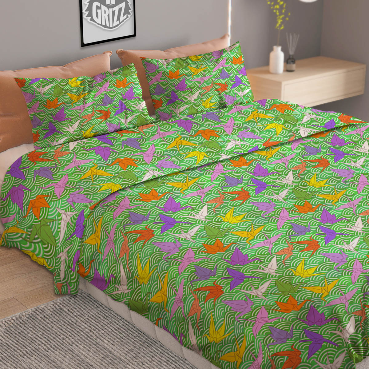 Moon And Gold Sun Print Pattern Duvet Cover Bedding Set