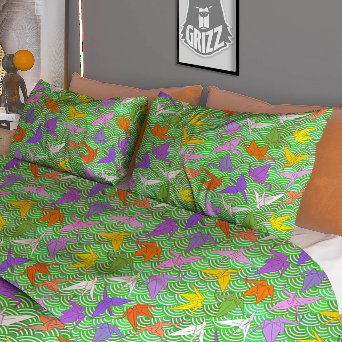 Moon And Gold Sun Print Pattern Duvet Cover Bedding Set