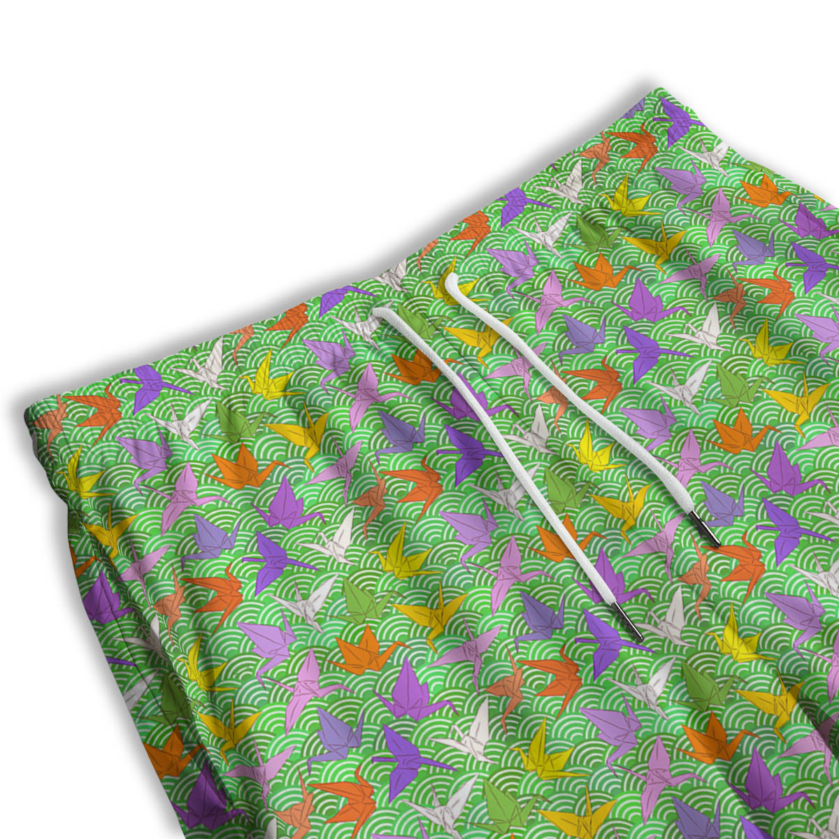 Origami Bird Colorful Print Pattern Men's Athletic Shorts