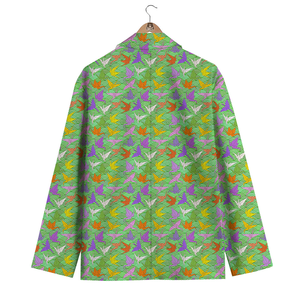 Origami Bird Colorful Print Pattern Men's Blazer-grizzshop
