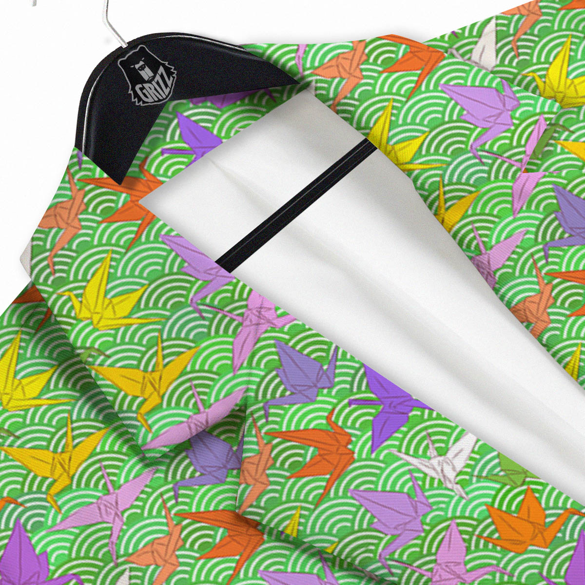 Origami Bird Colorful Print Pattern Men's Sport Coat-grizzshop