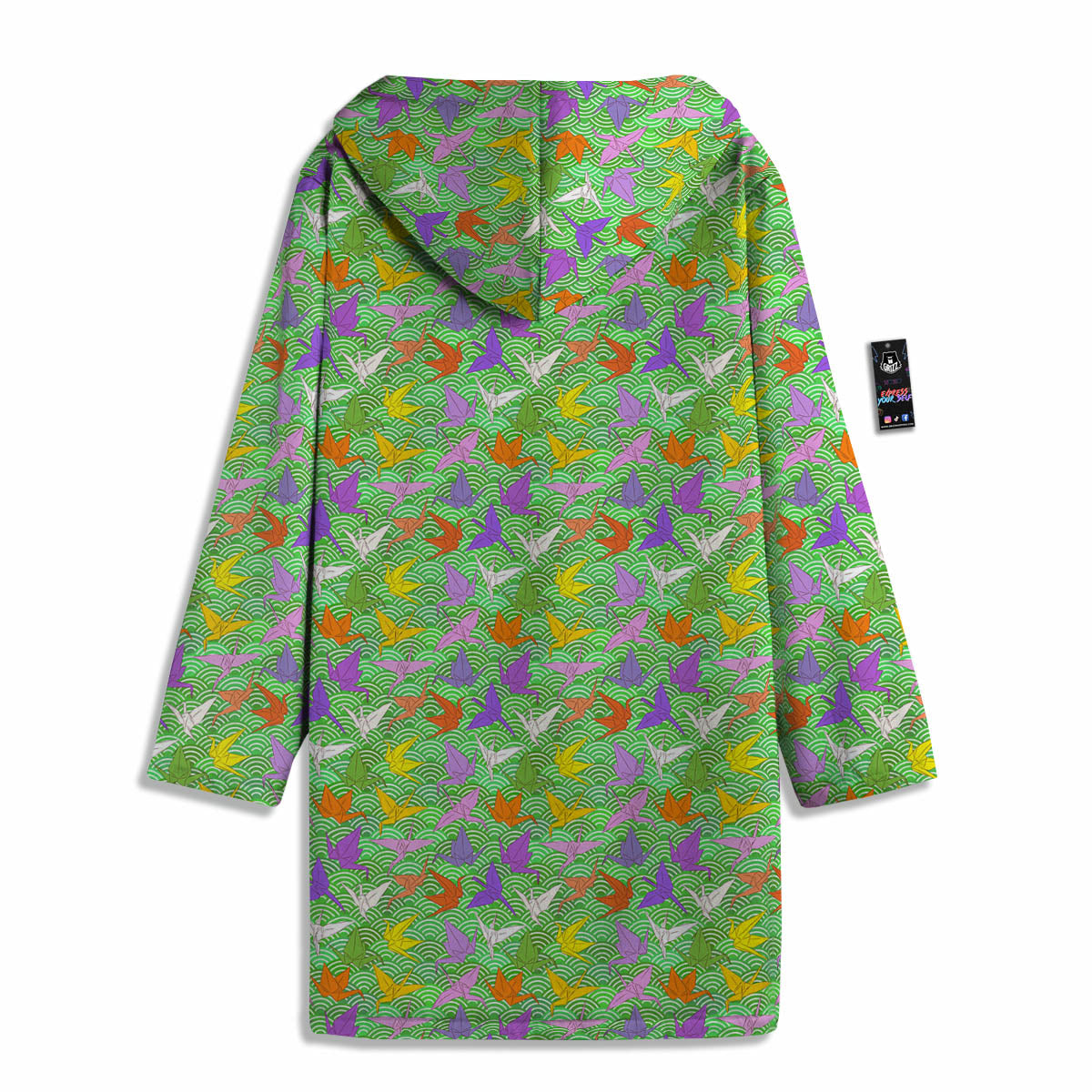 Origami Bird Colorful Print Pattern Men's Windbreaker Jacket-grizzshop