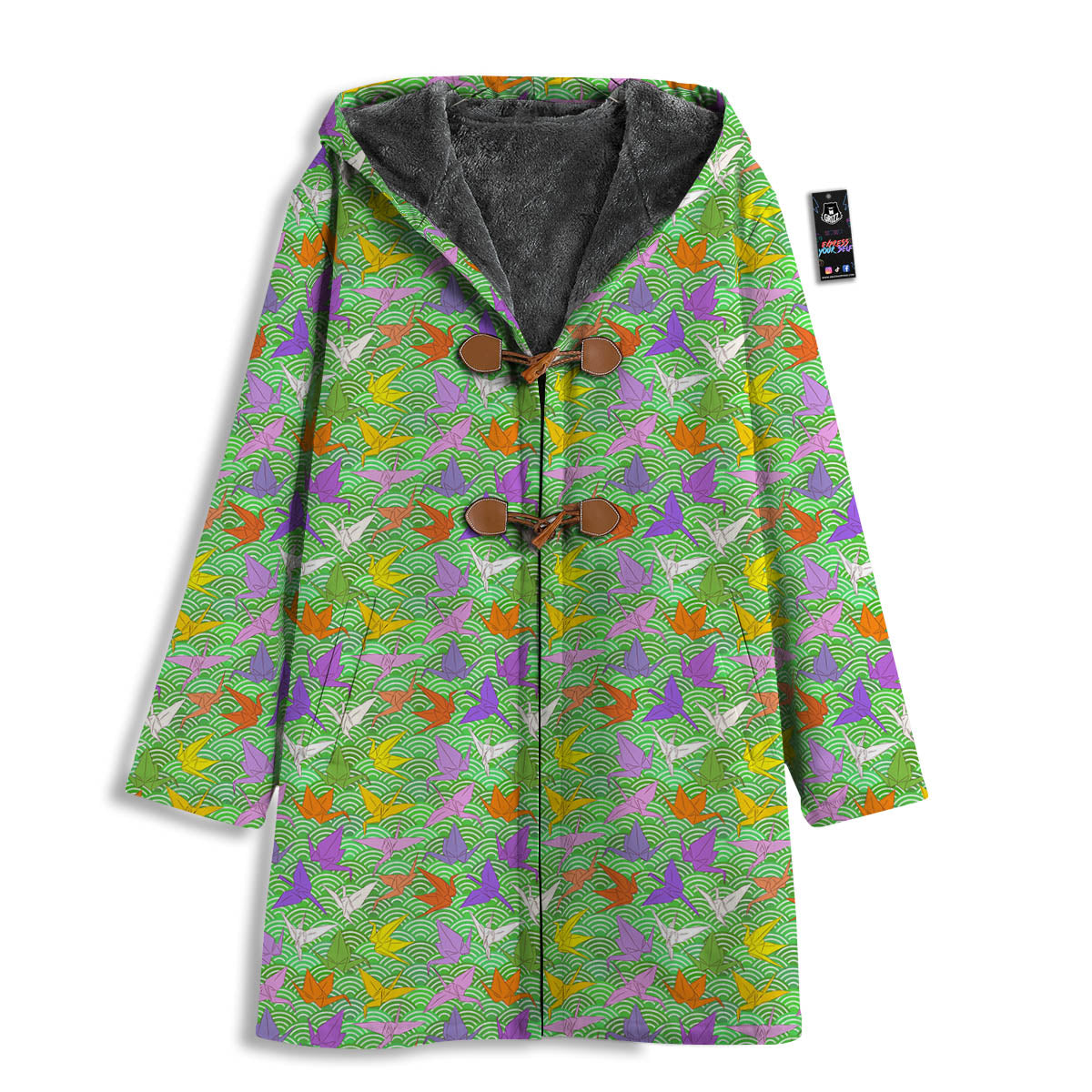 Origami Bird Colorful Print Pattern Men's Windbreaker Jacket-grizzshop