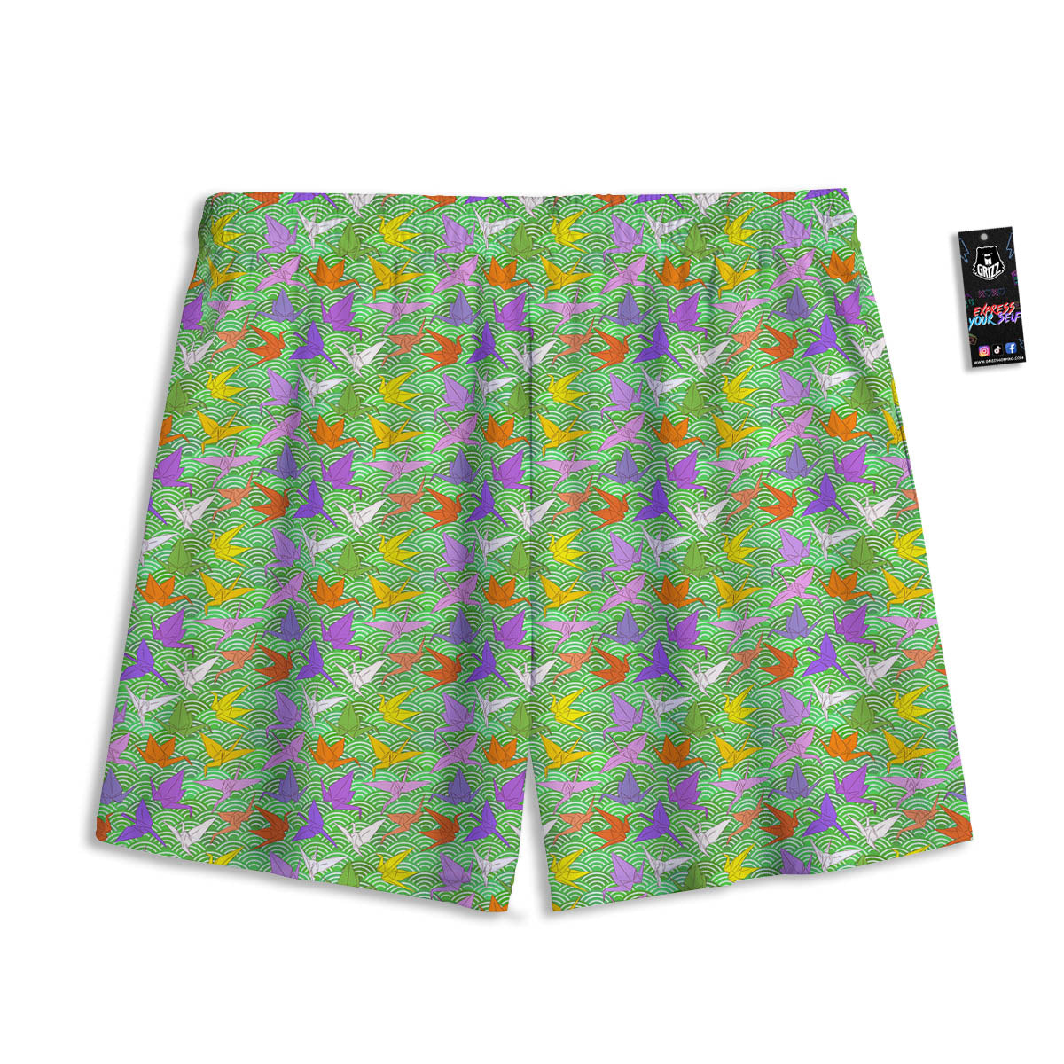 Moon And Gold Sun Print Pattern Mesh Shorts