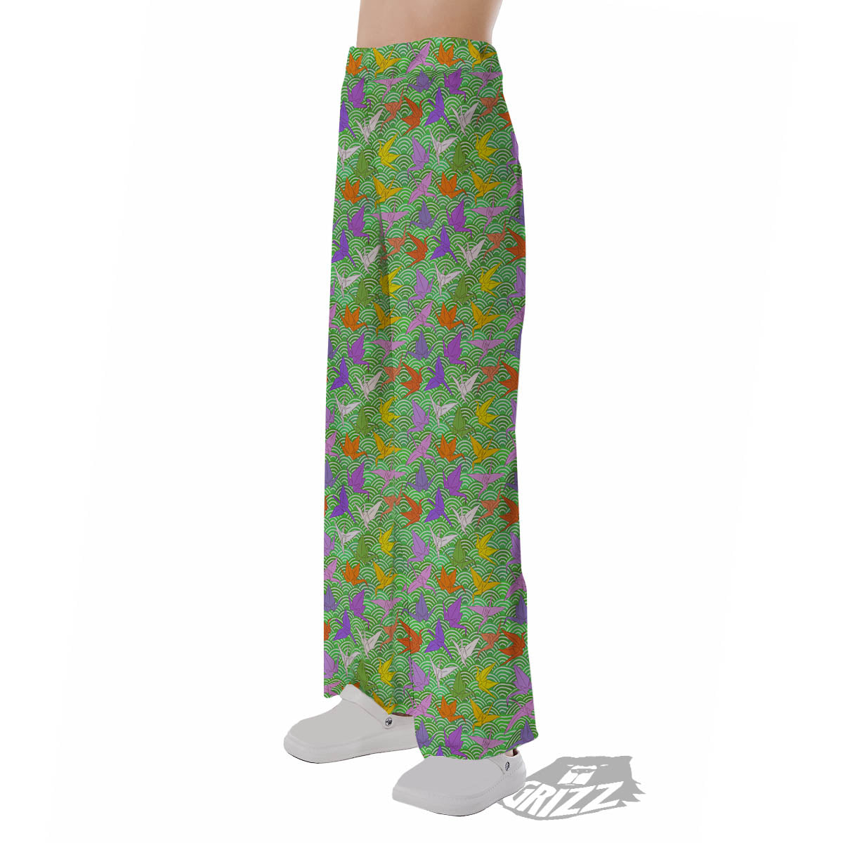 Origami Bird Colorful Print Pattern Pajama Pants-grizzshop