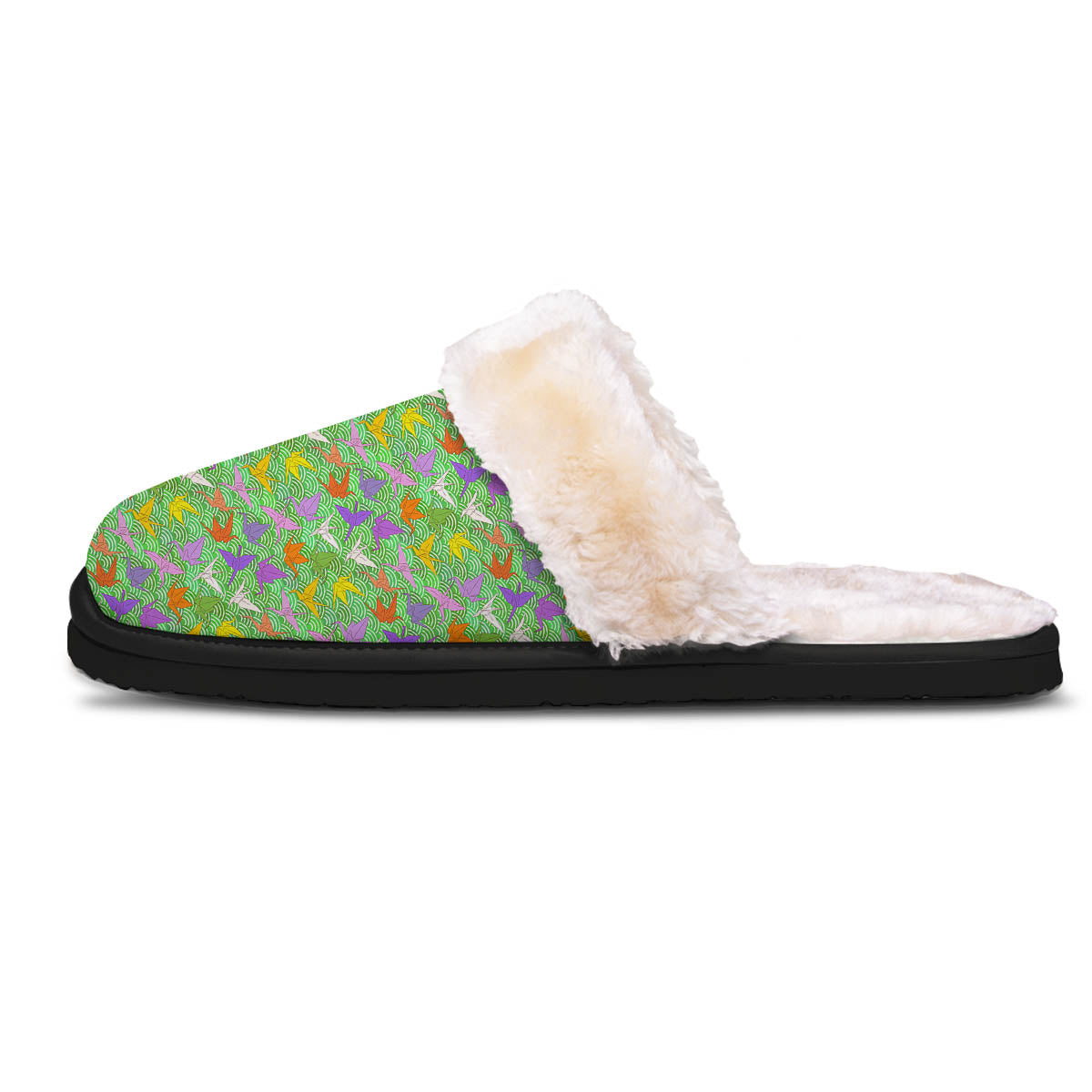 Origami Bird Colorful Print Pattern Slippers-grizzshop
