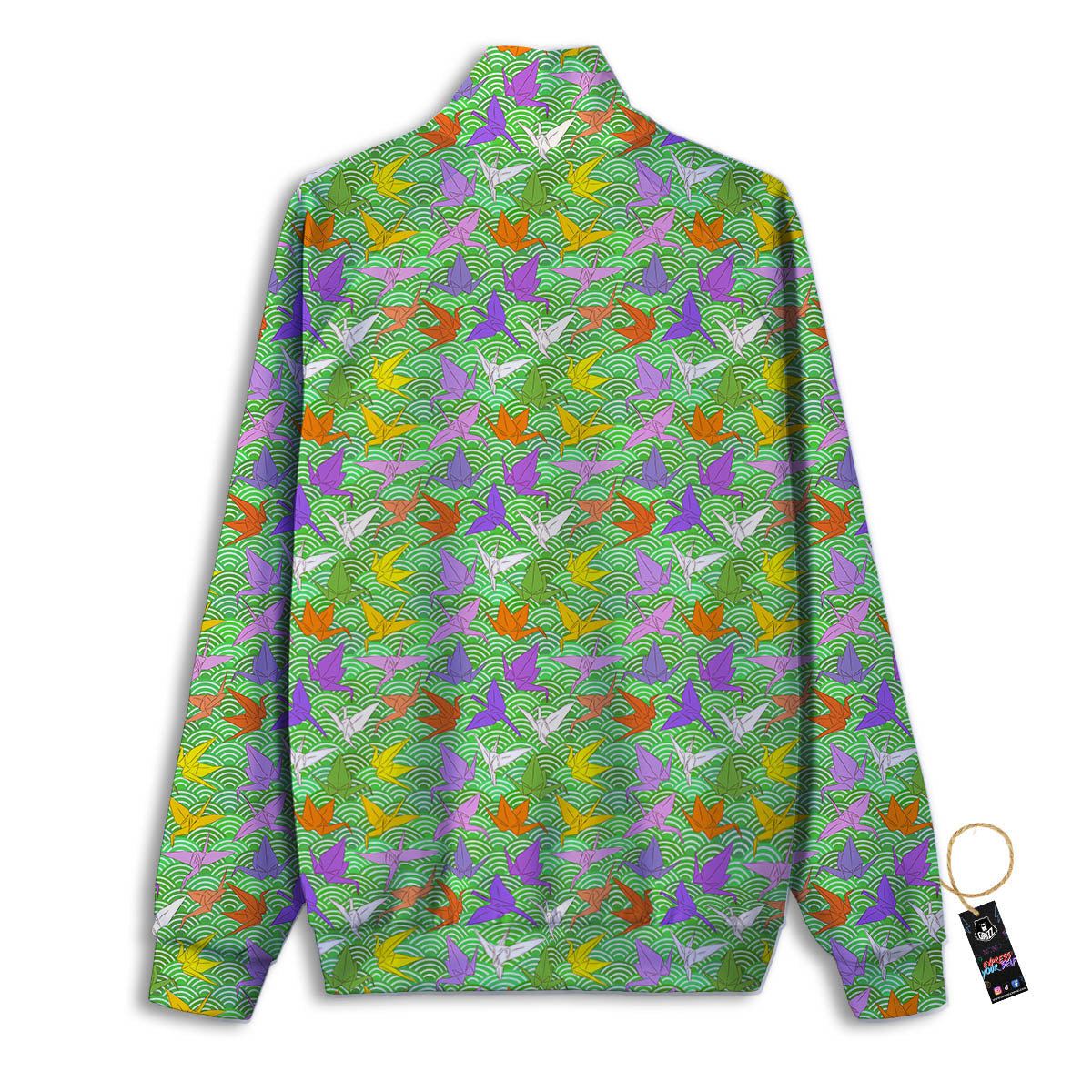 Origami Bird Colorful Print Pattern Track Jacket-grizzshop