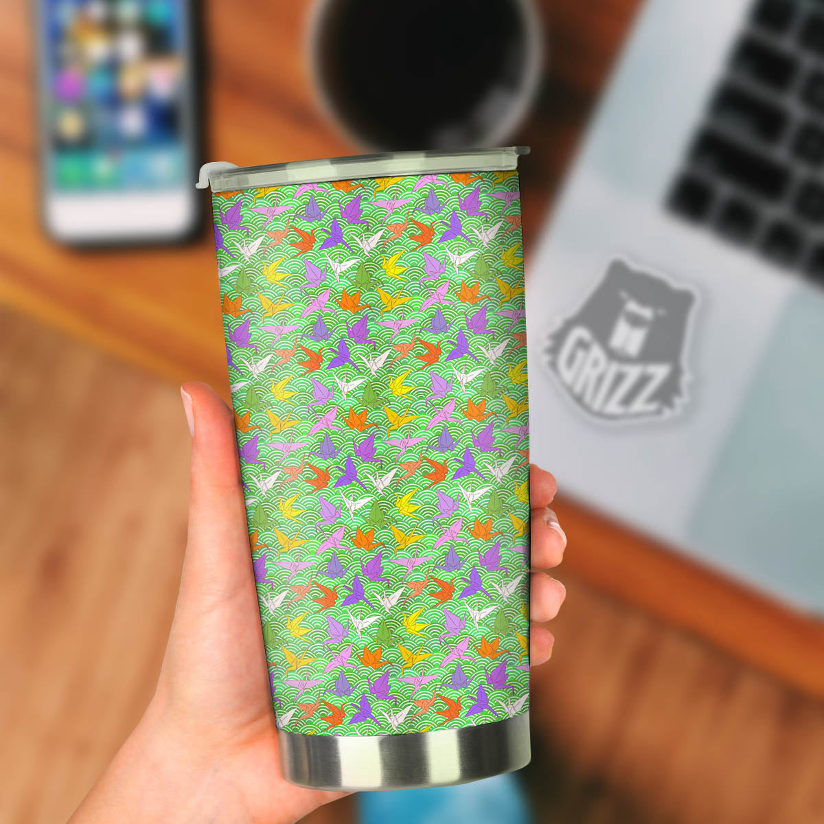 Origami Bird Colorful Print Pattern Tumbler-grizzshop