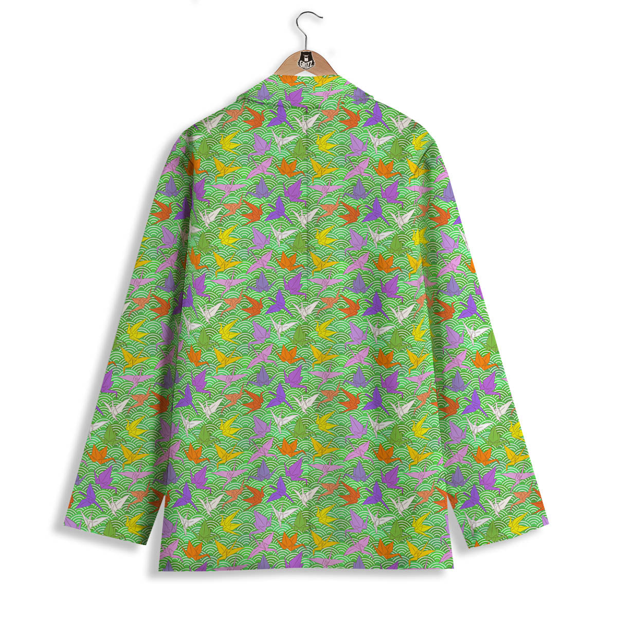 Origami Bird Colorful Print Pattern Women's Blazer-grizzshop