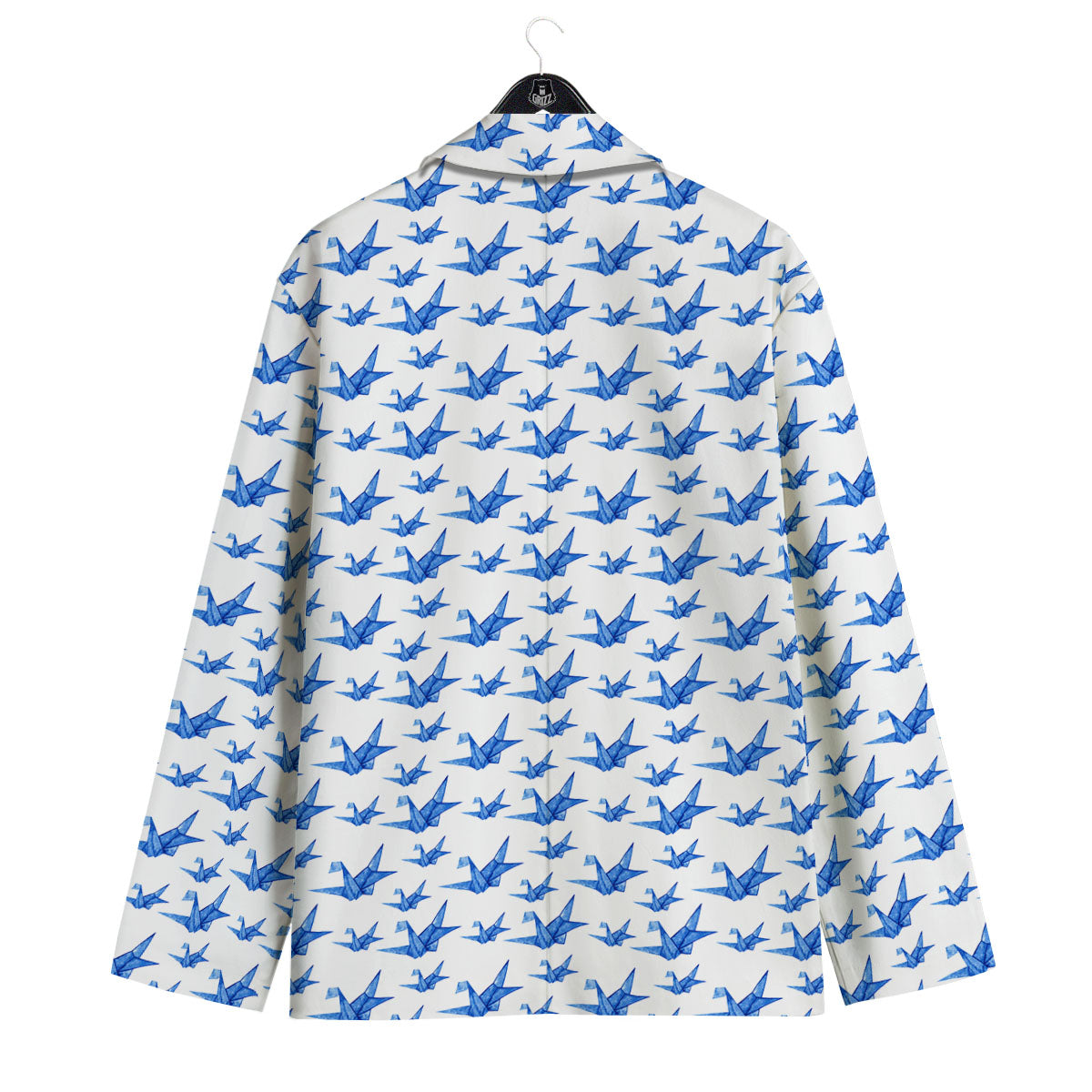 Origami Crane Blue Print Pattern Men's Sport Coat-grizzshop