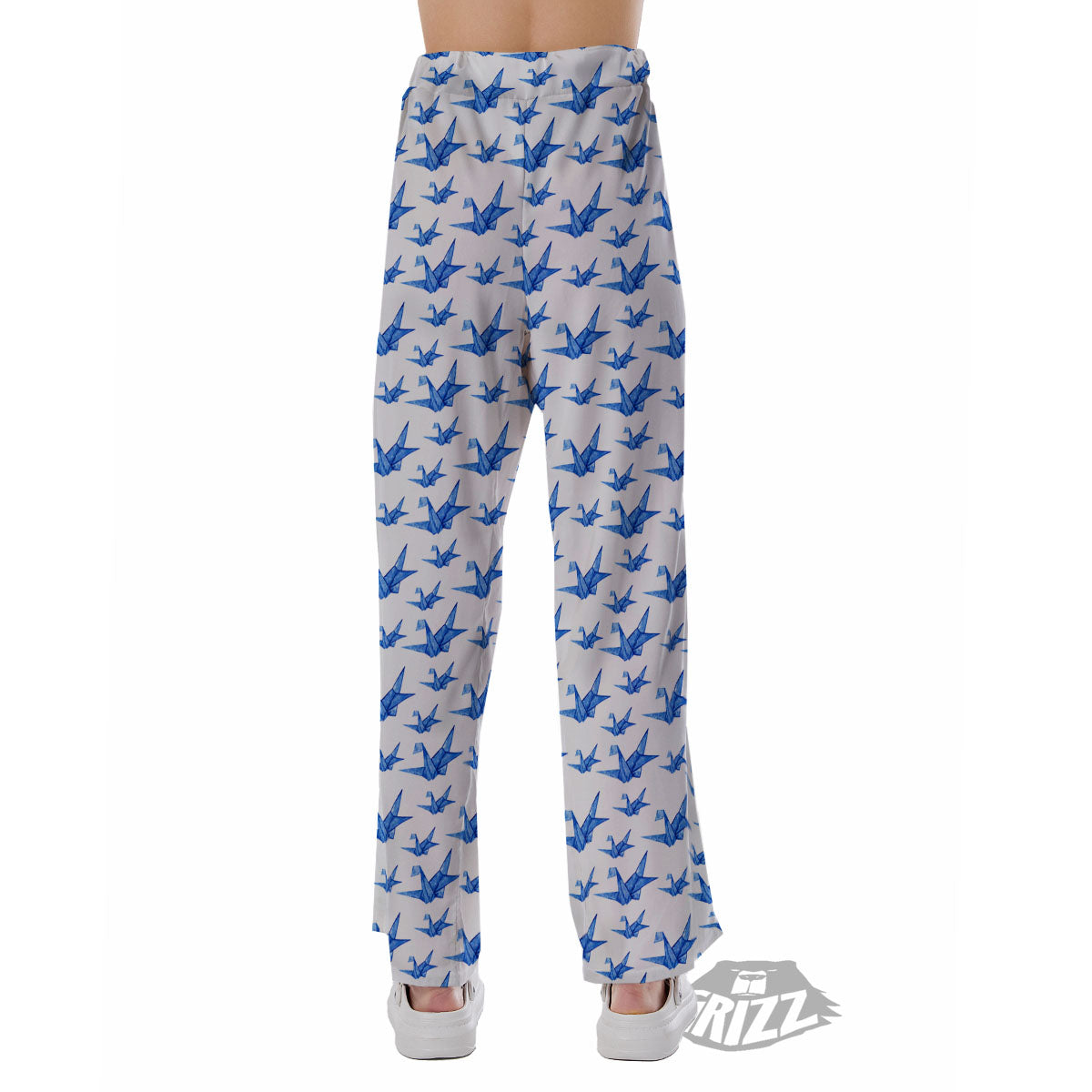 Origami Crane Blue Print Pattern Pajama Pants-grizzshop