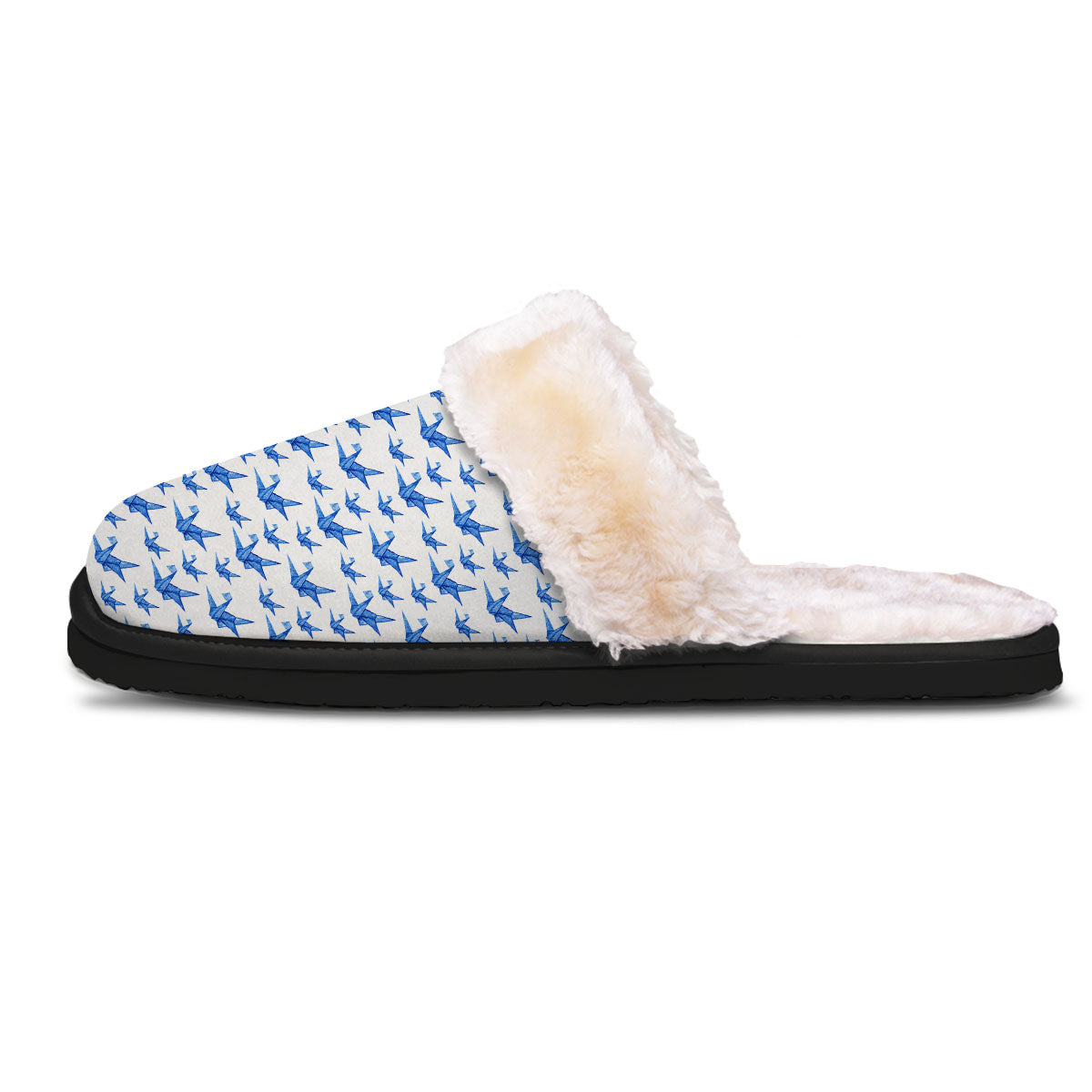 Origami Crane Blue Print Pattern Slippers-grizzshop