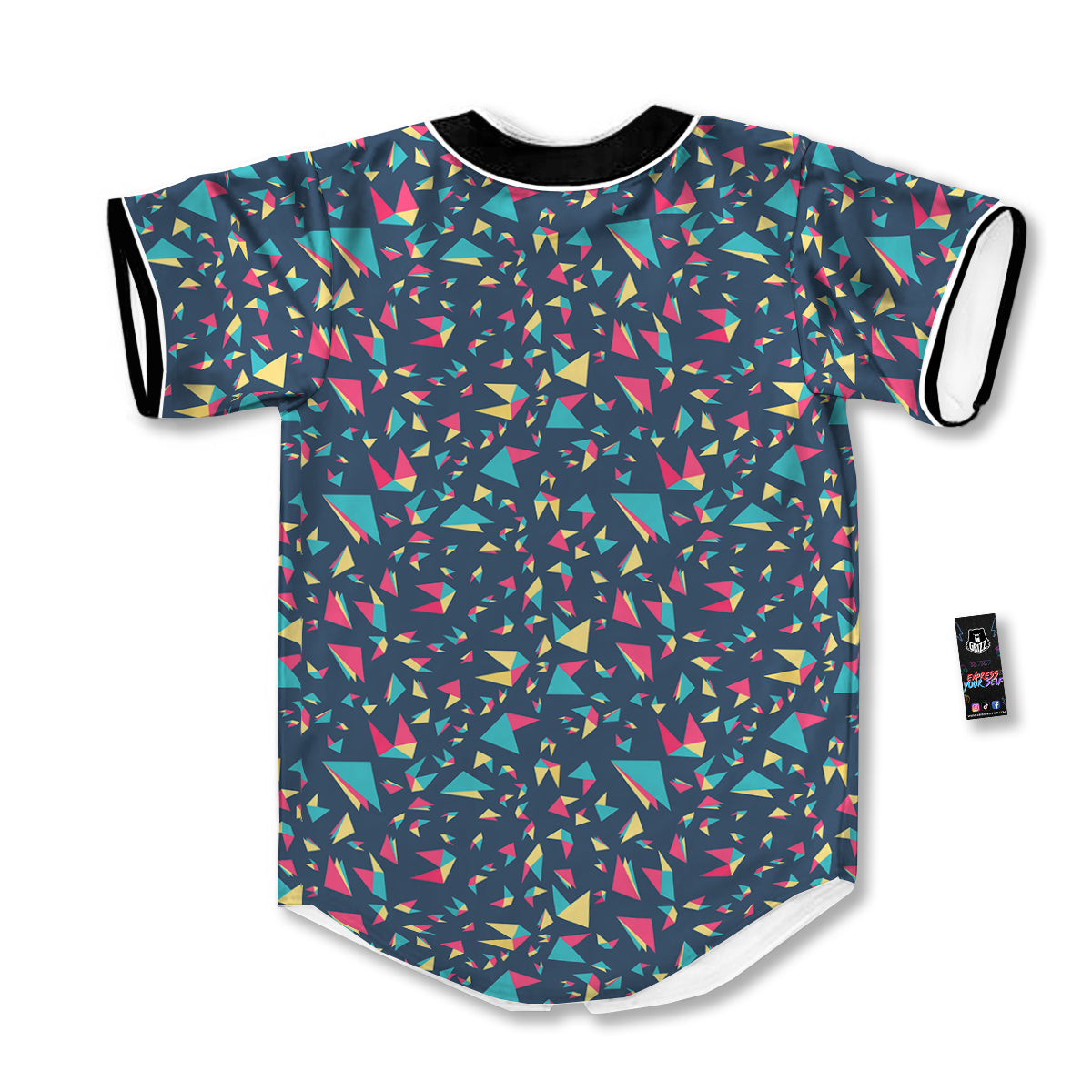 Origami Crane Colorful Print Pattern Baseball Jersey-grizzshop