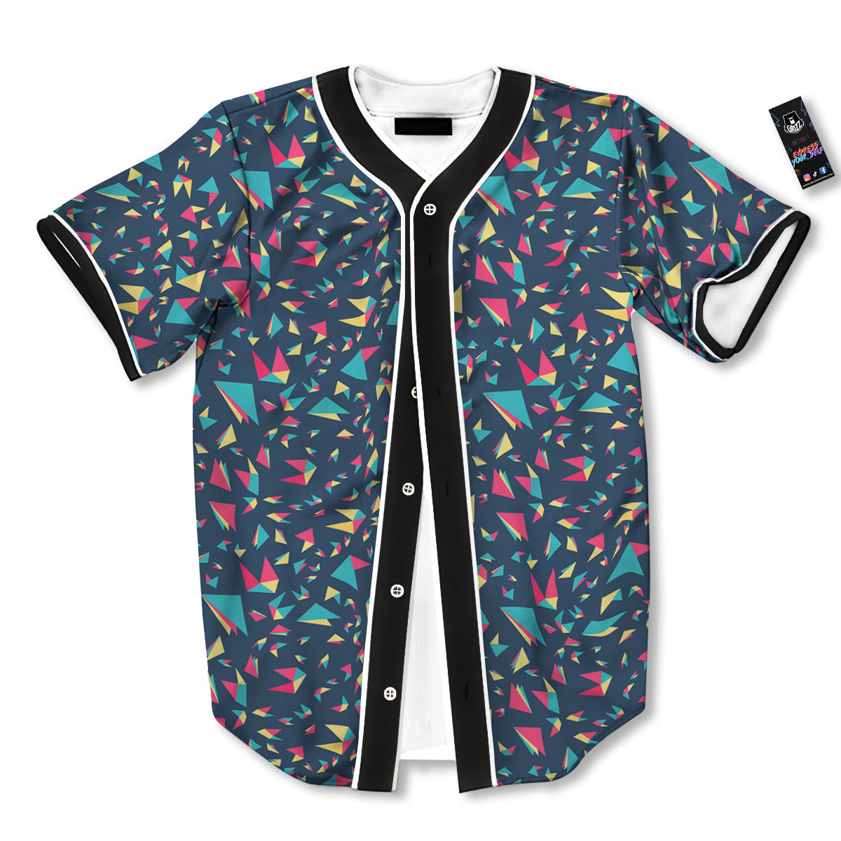 Origami Crane Colorful Print Pattern Baseball Jersey-grizzshop