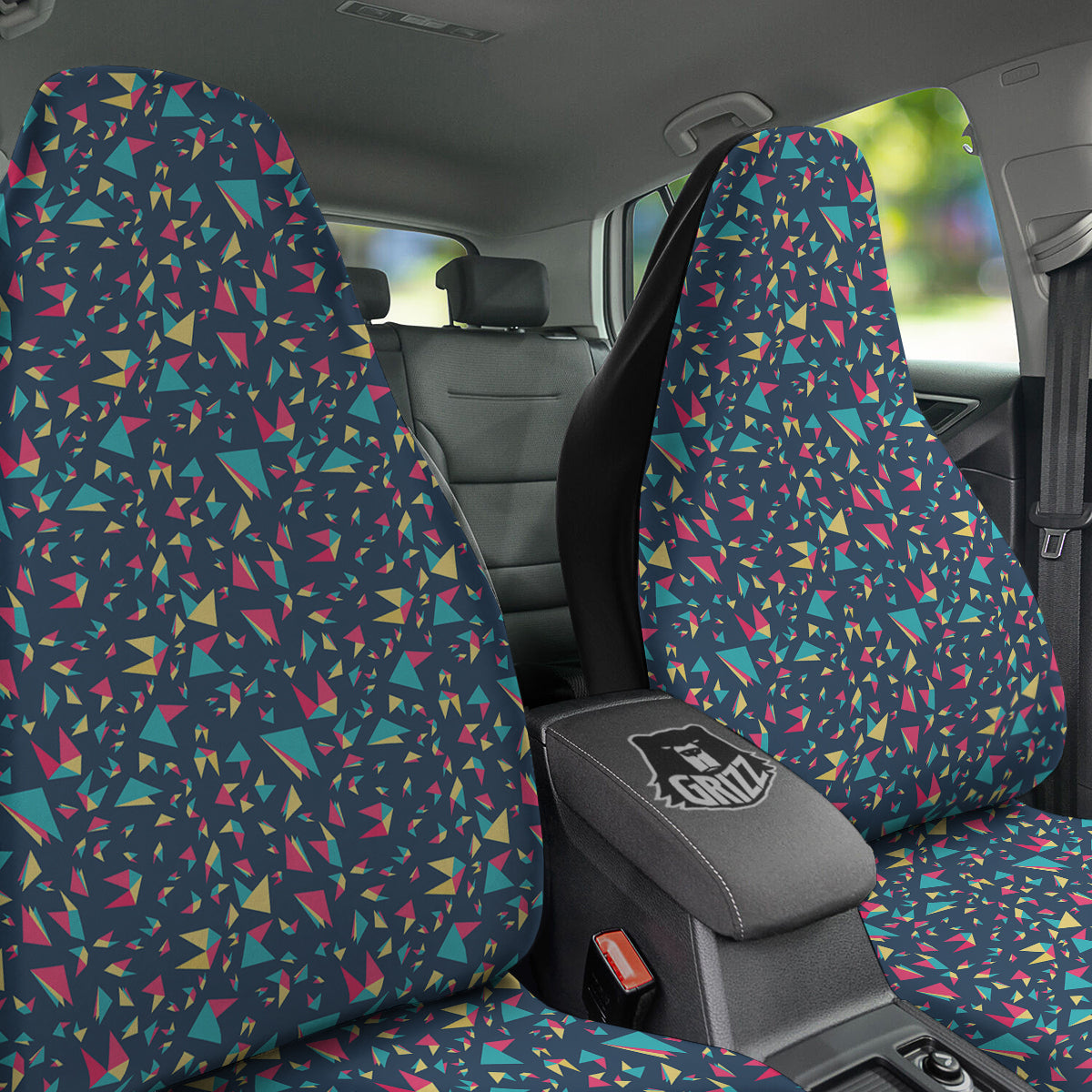 Origami Crane Colorful Print Pattern Car Seat Covers-grizzshop