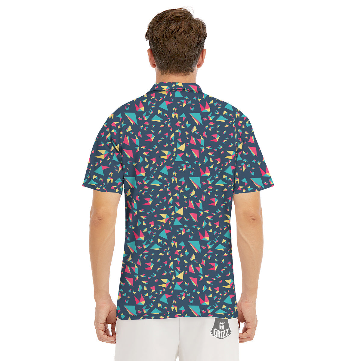Origami Crane Colorful Print Pattern Men's Golf Shirts-grizzshop
