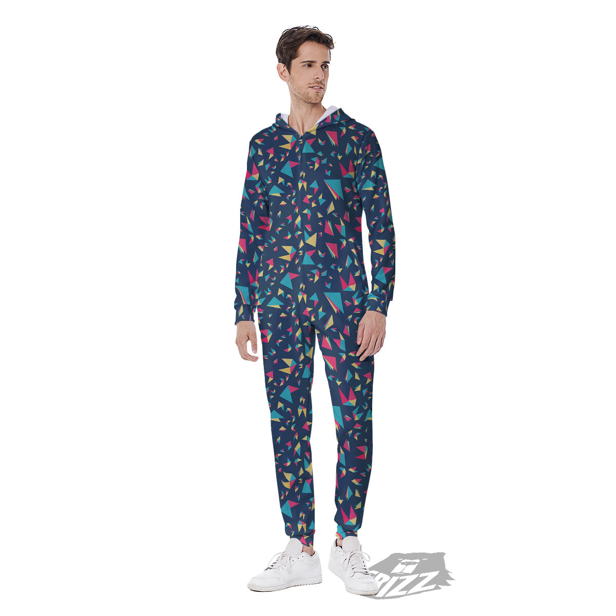 Origami Crane Colorful Print Pattern Men's Jumpsuit-grizzshop