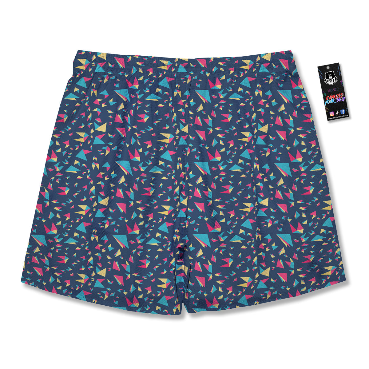 Origami Crane Colorful Print Pattern Men's Running Shorts-grizzshop
