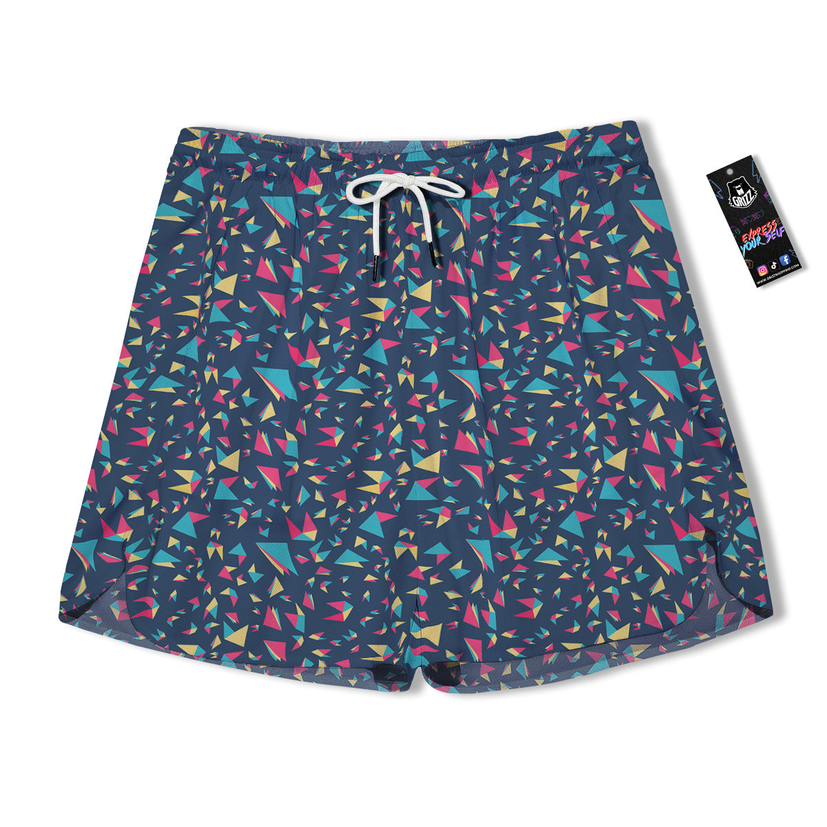 Origami Crane Colorful Print Pattern Men's Running Shorts-grizzshop