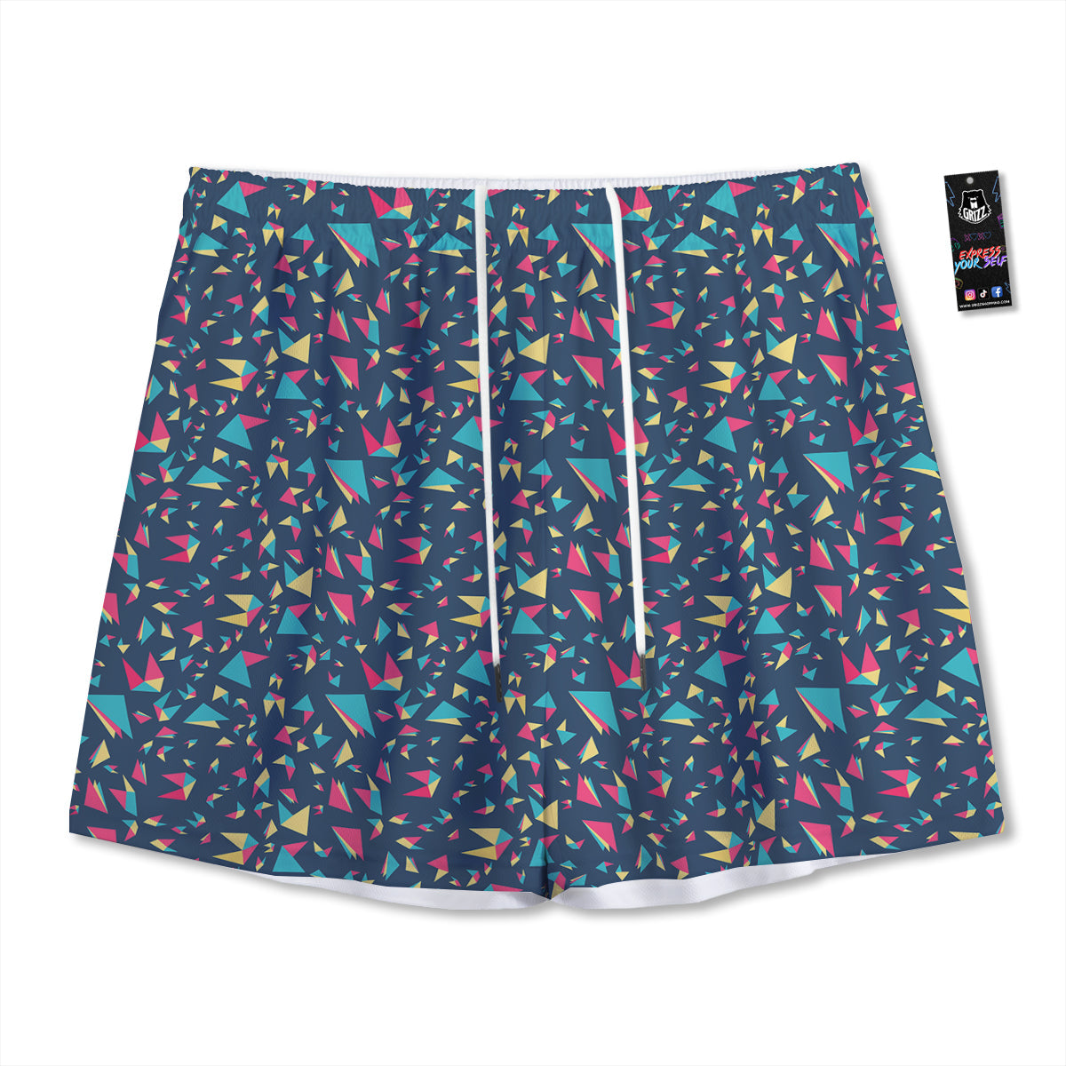 Moving Illusion Optical Green Dizzy Mesh Shorts