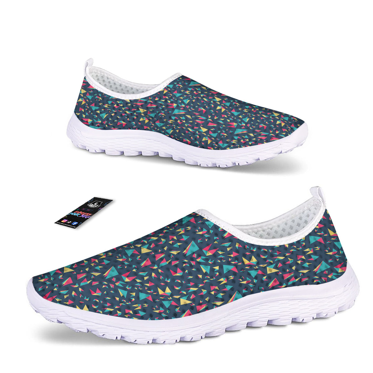 Origami Crane Colorful Print Pattern Nurse Shoes-grizzshop