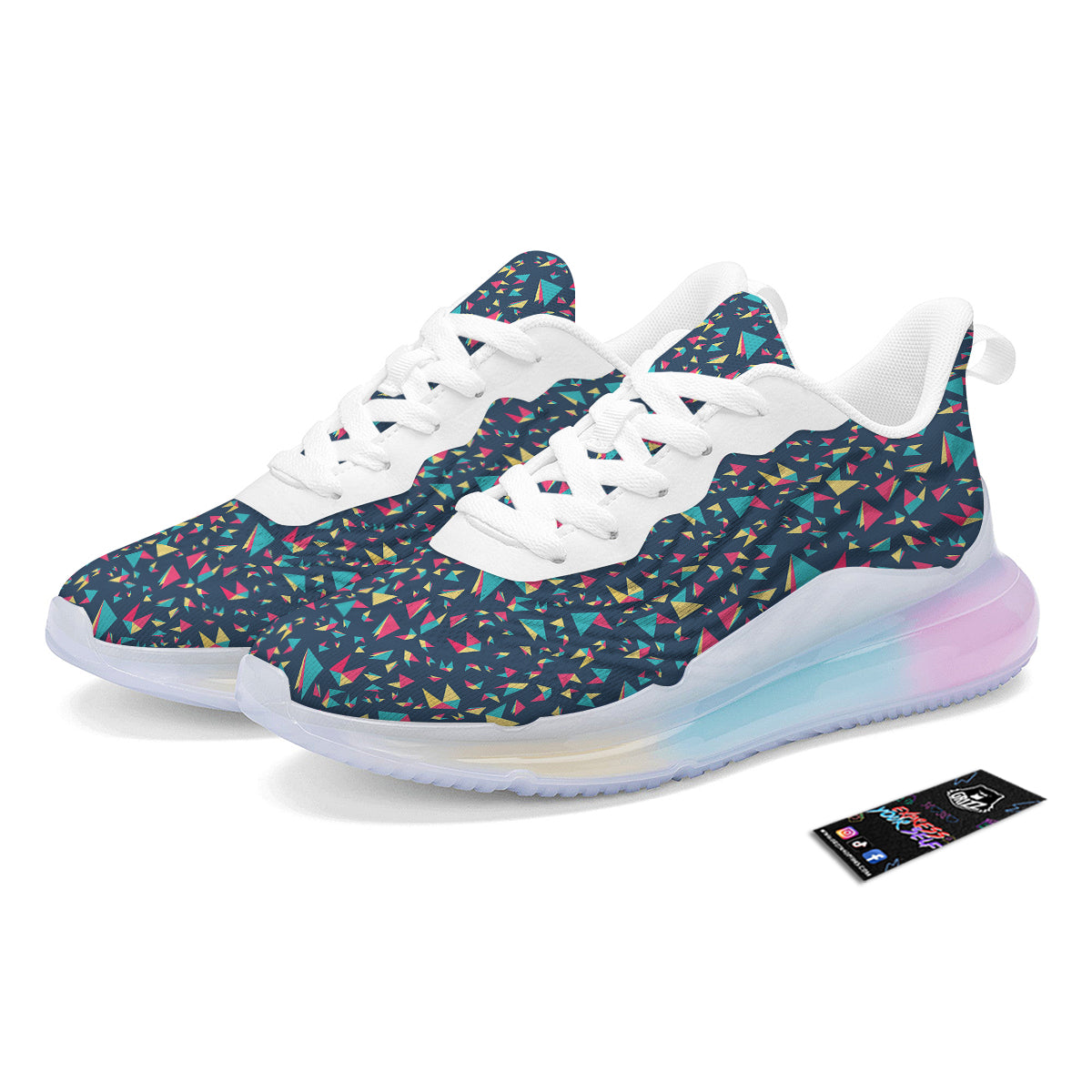 Origami Crane Colorful Print Pattern Running Sneakers-grizzshop