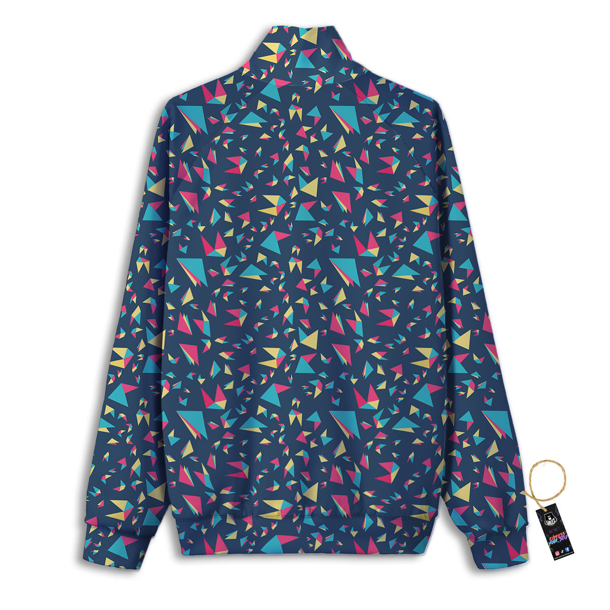 Origami Crane Colorful Print Pattern Track Jacket-grizzshop