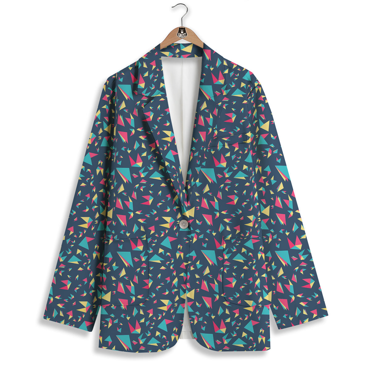 Origami Crane Colorful Print Pattern Women's Blazer-grizzshop