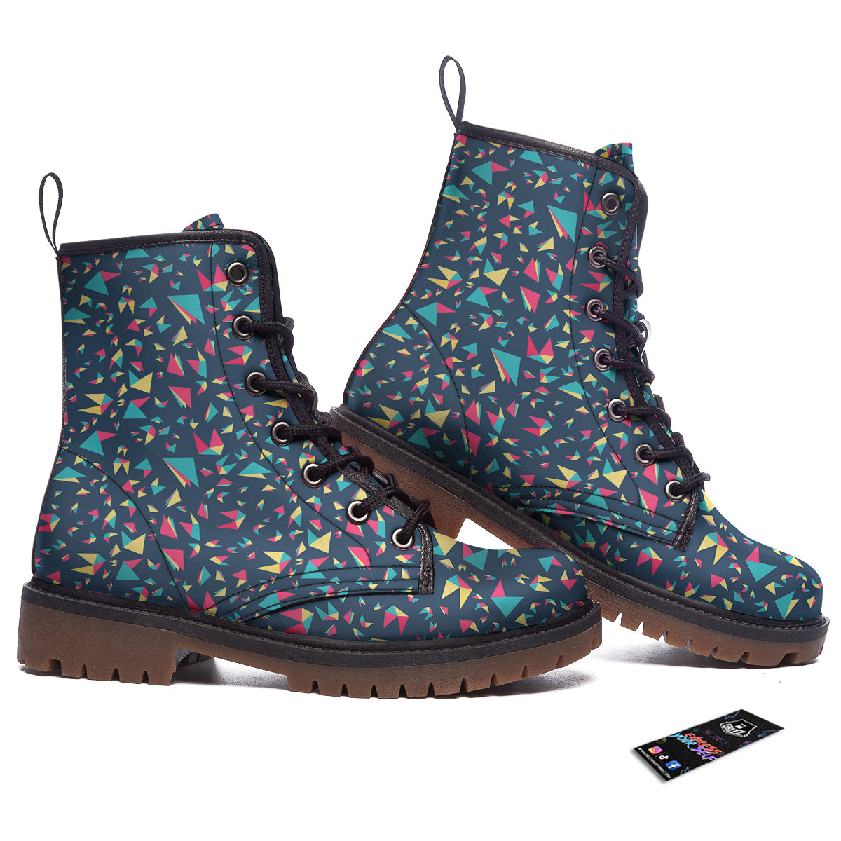 Origami Crane Colorful Print Pattern Work Boots-grizzshop