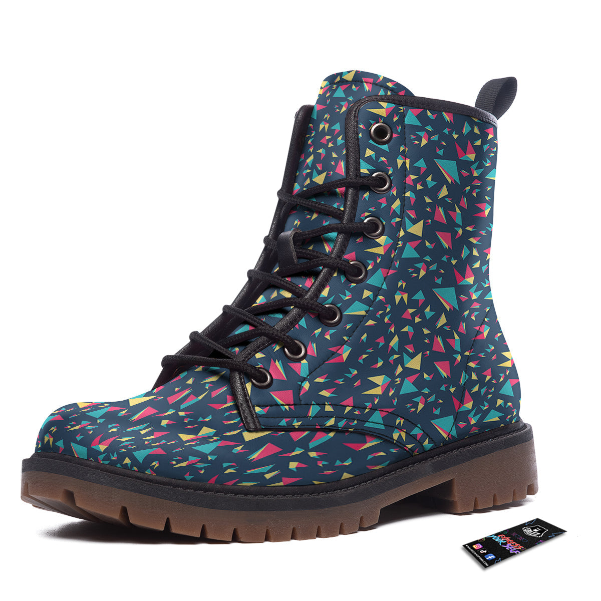 Origami Crane Colorful Print Pattern Work Boots-grizzshop