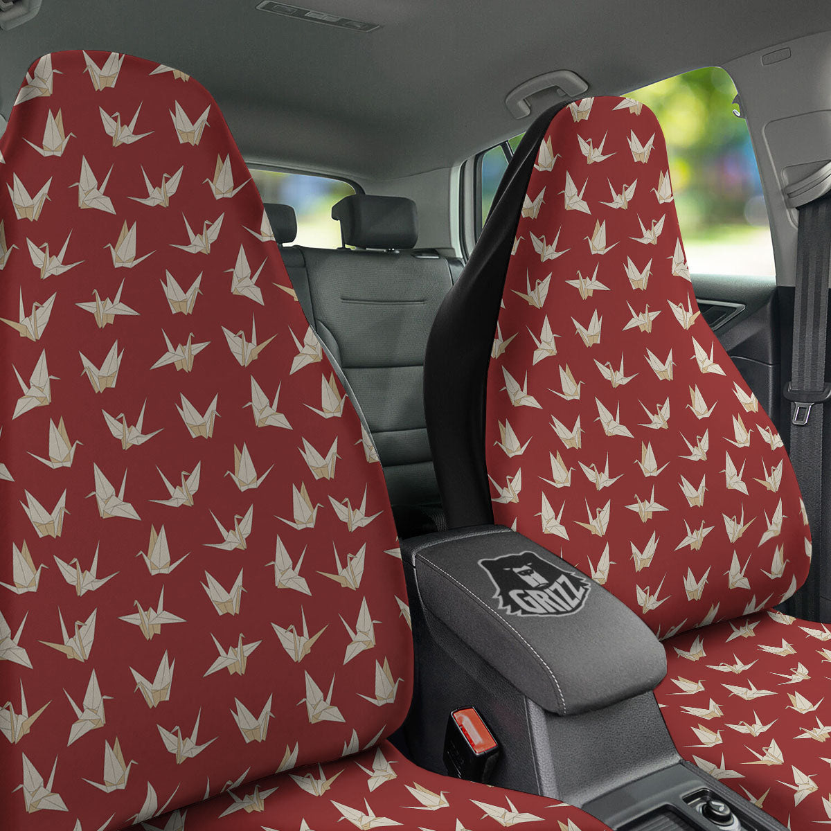 Origami Crane Japanese Print Pattern Car Seat Covers-grizzshop