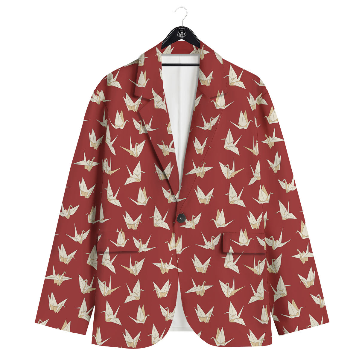 Origami Crane Japanese Print Pattern Men's Sport Coat-grizzshop