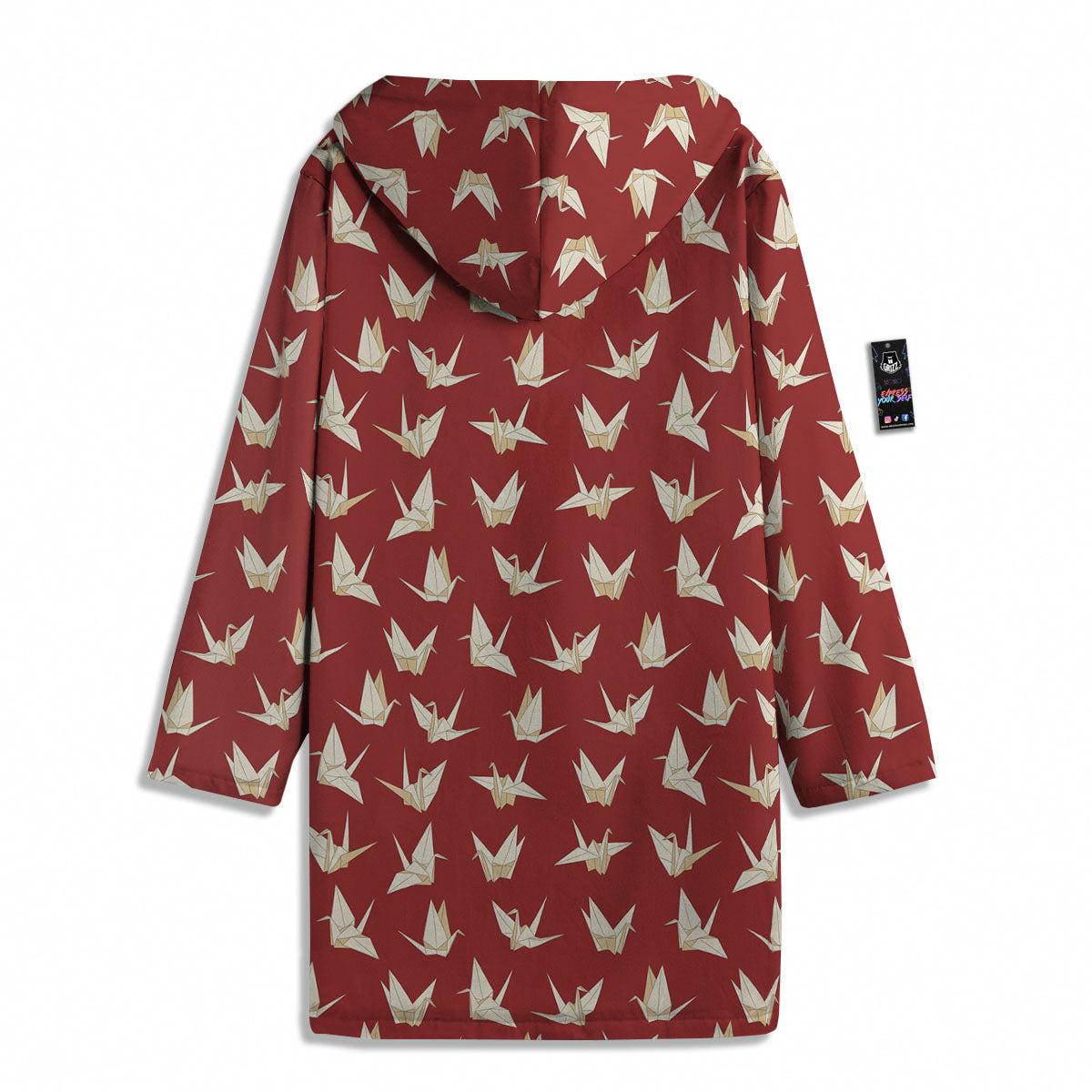 Origami Crane Japanese Print Pattern Men's Windbreaker Jacket-grizzshop