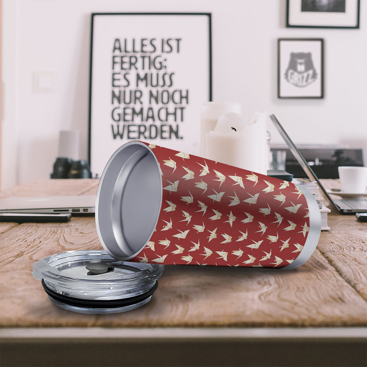 Origami Crane Japanese Print Pattern Tumbler-grizzshop