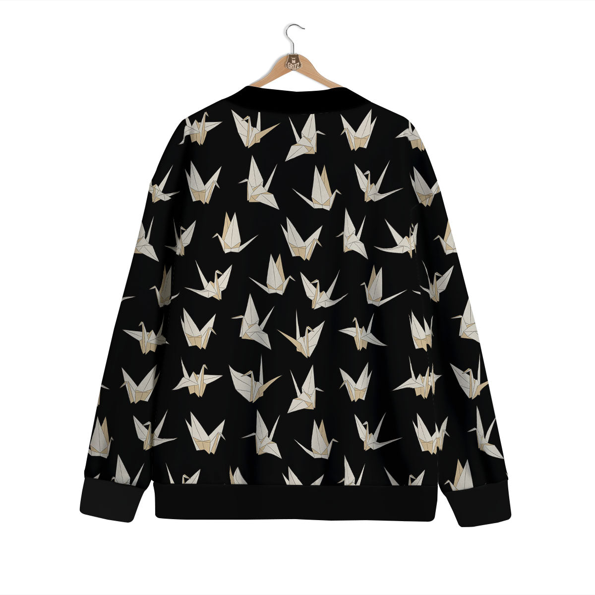Origami White And Black Print Pattern Cardigan-grizzshop