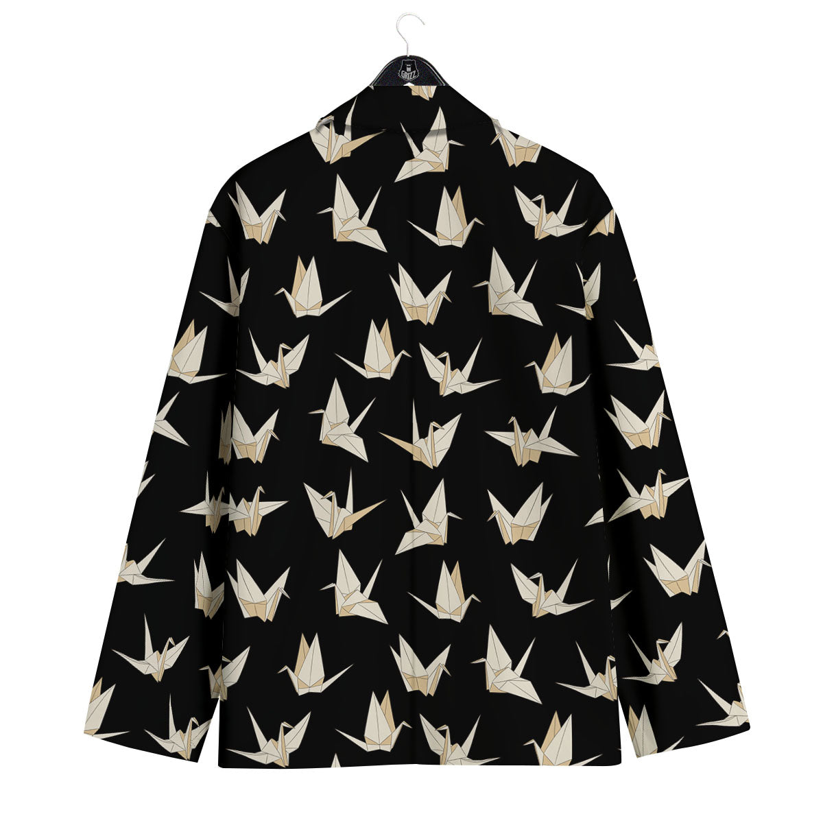 Origami White And Black Print Pattern Men's Sport Coat-grizzshop