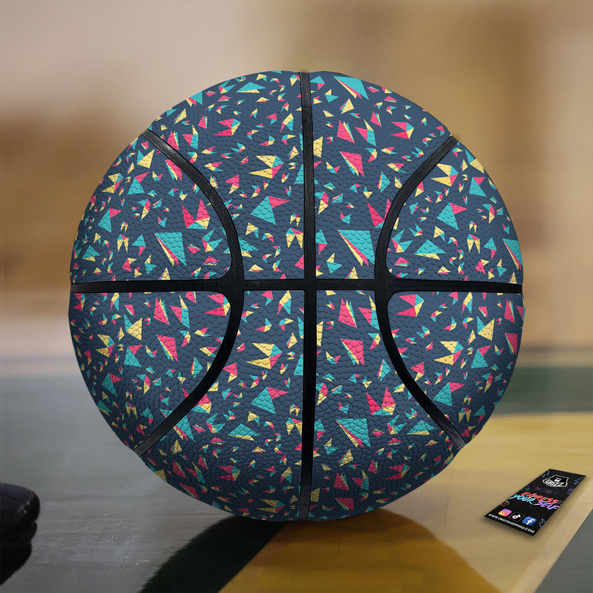 Origami Crane Colorful Print Pattern Basketball
