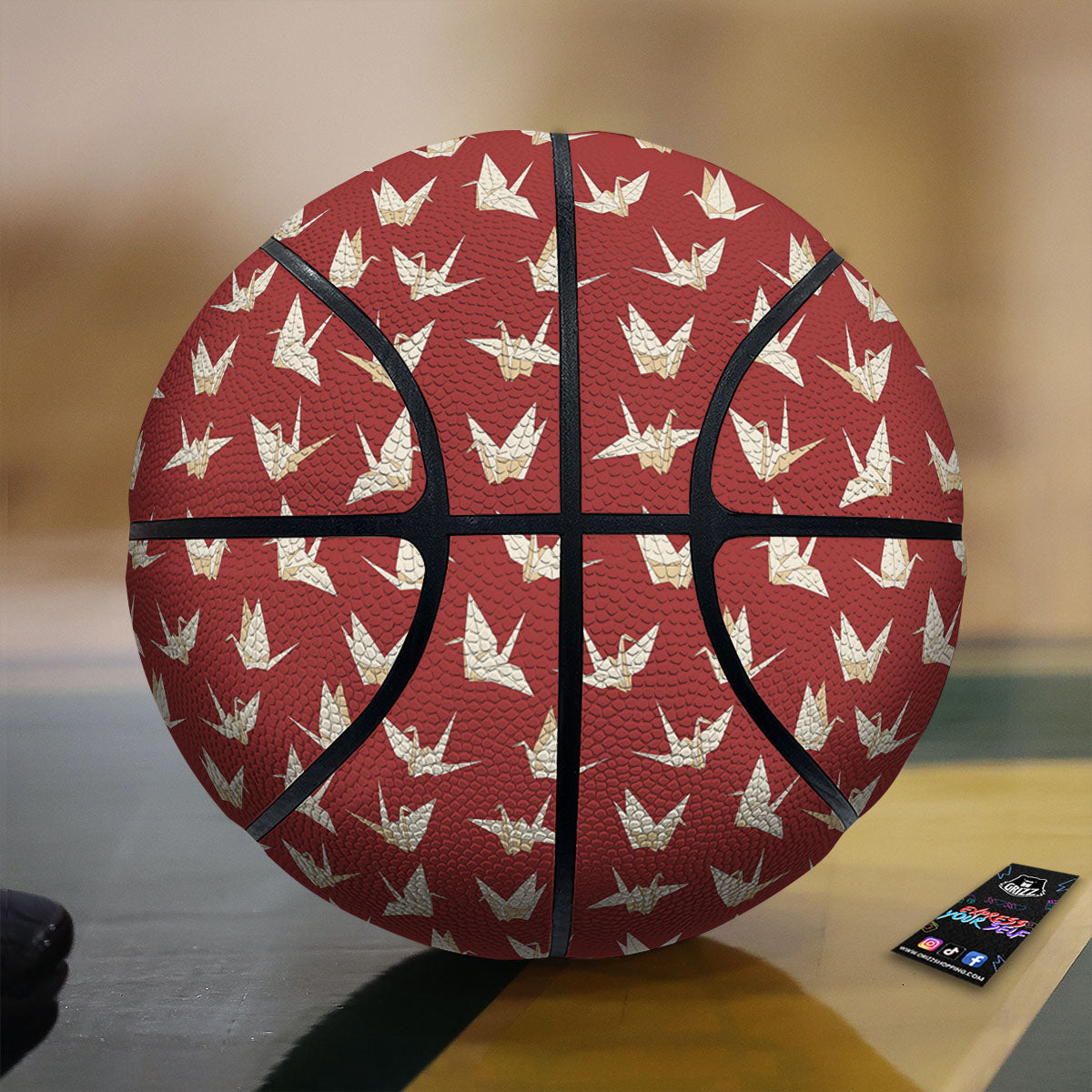 Origami Crane Japanese Print Pattern Basketball