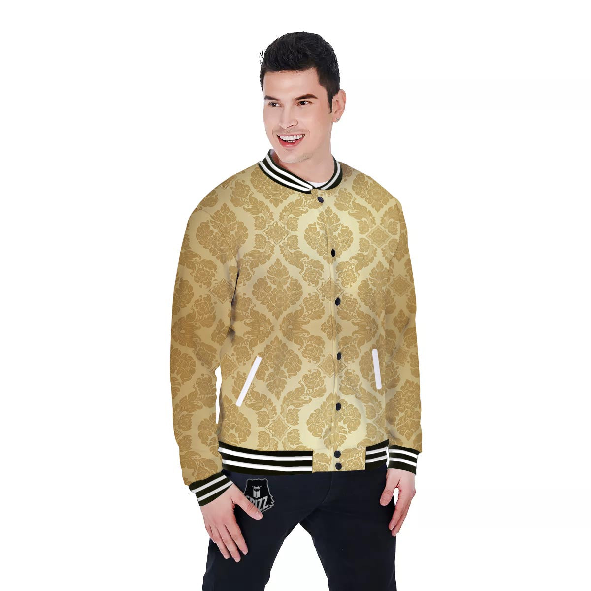 Ornament Thai Print Pattern Baseball Jacket-grizzshop