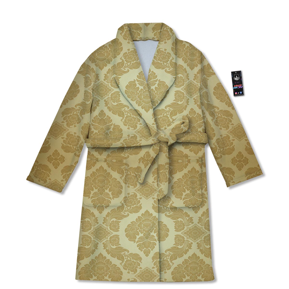 Ornament Thai Print Pattern Bathrobe-grizzshop
