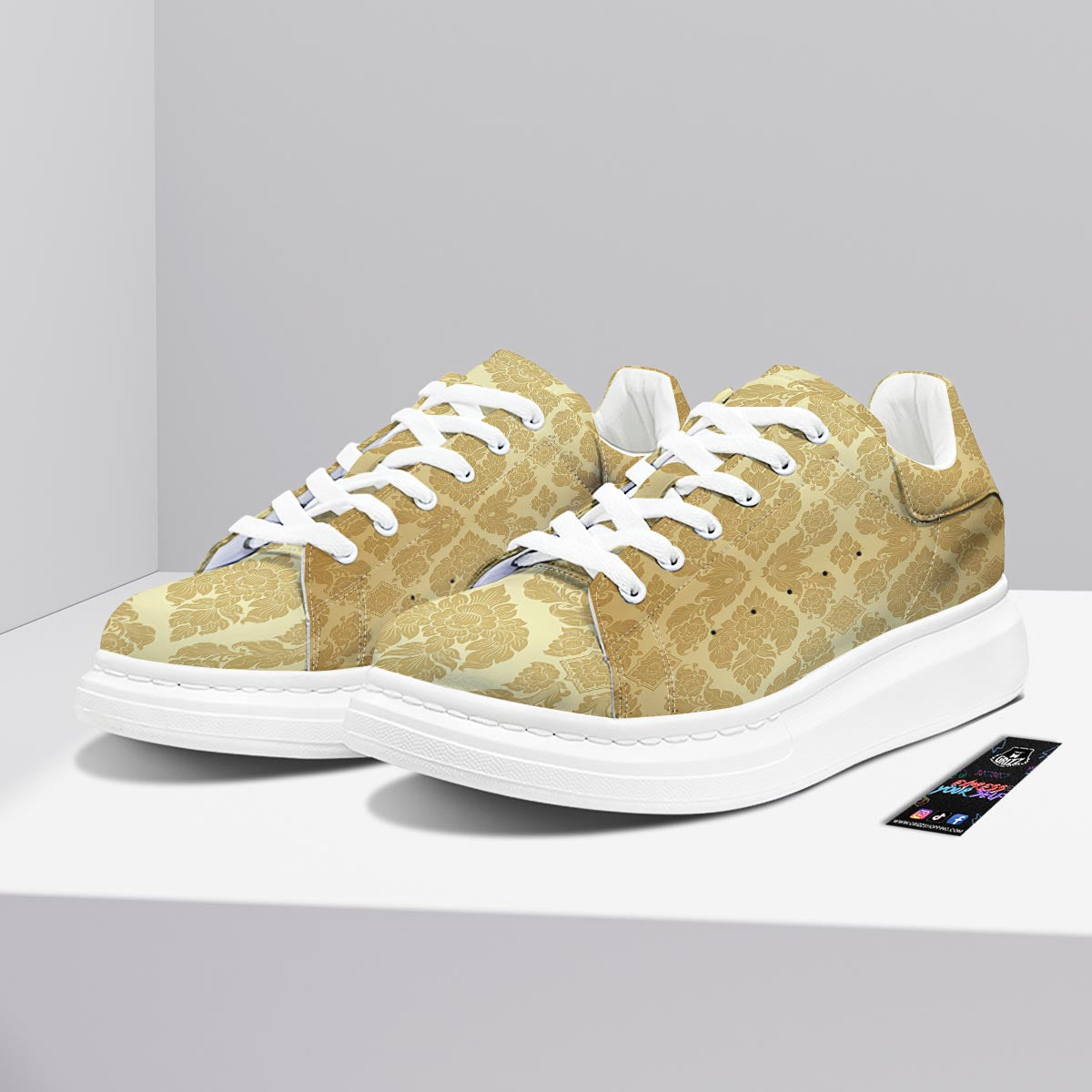 Ornament Thai Print Pattern Platform Shoes-grizzshop