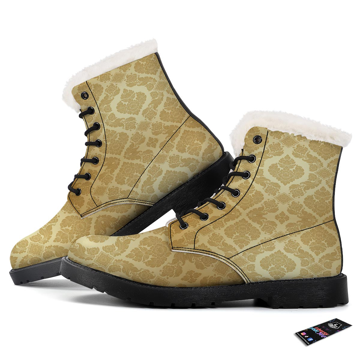 Ornament Thai Print Pattern Winter Boots-grizzshop