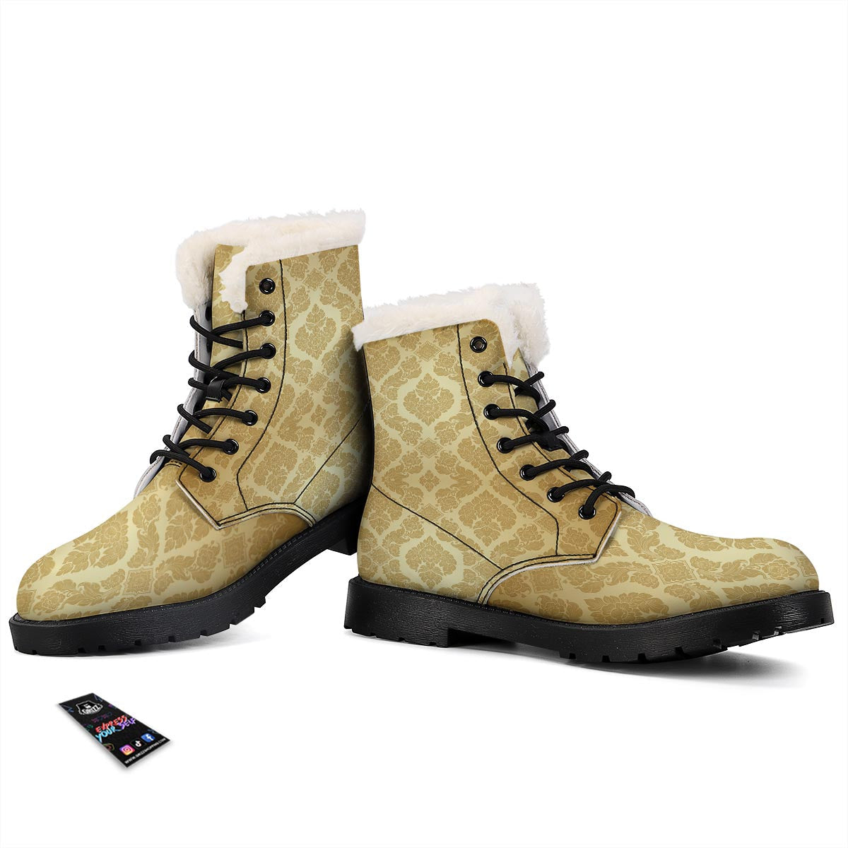 Ornament Thai Print Pattern Winter Boots-grizzshop
