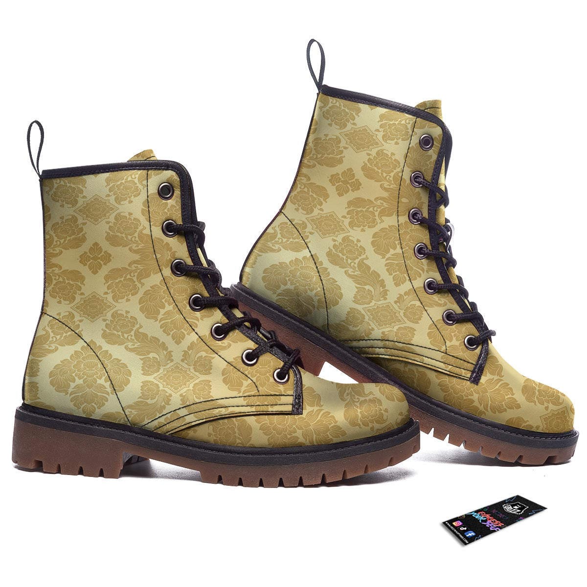Ornament Thai Print Pattern Work Boots-grizzshop