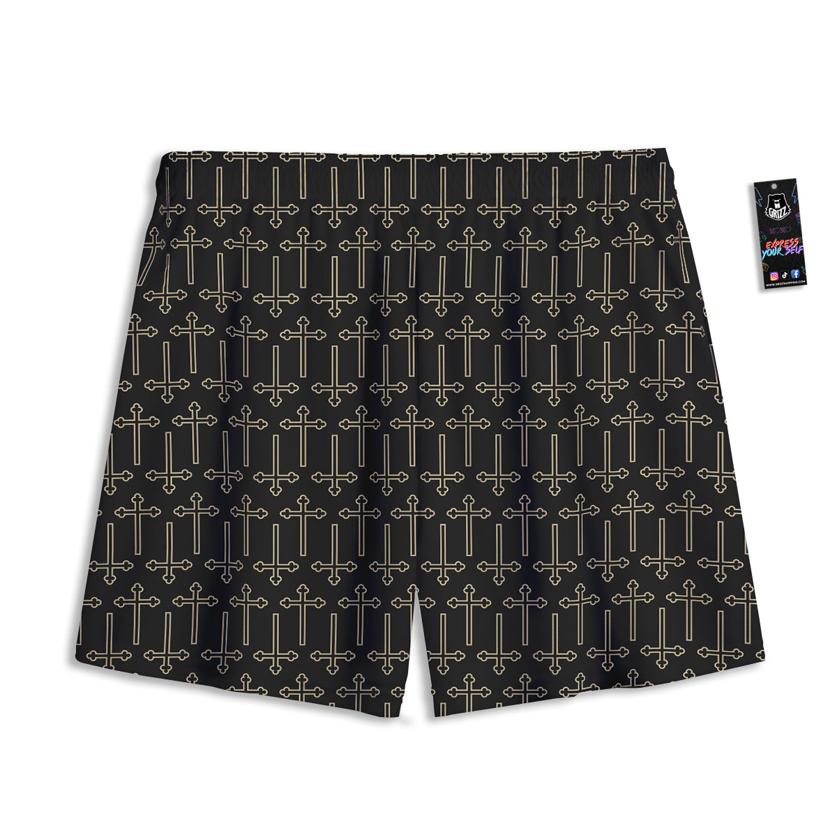 Patchwork Exotic Print Pattern Mesh Shorts