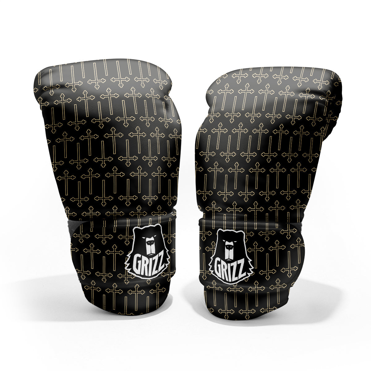 Orthodox Beige And Black Print Pattern Pro Boxing Glove