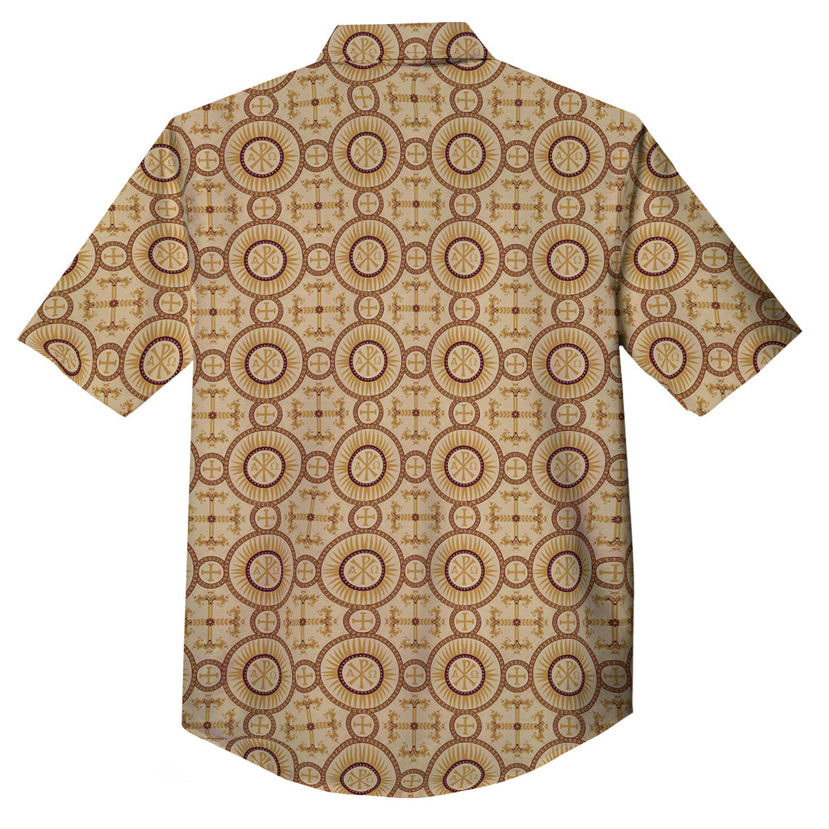 Orthodox Black And Beige Print Pattern Button Up Shirt-grizzshop