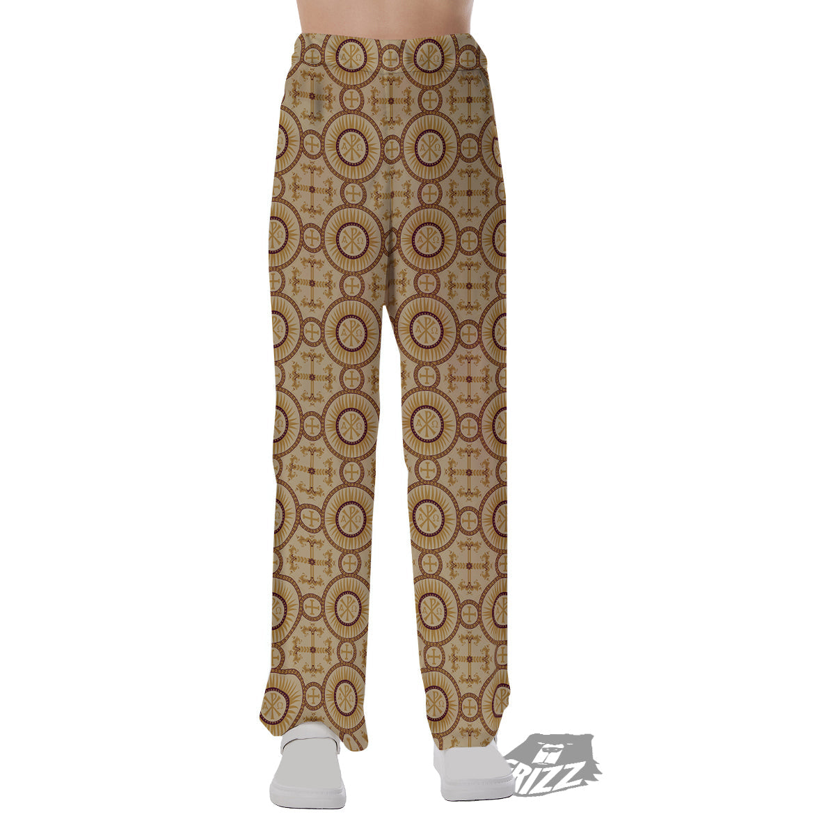 Orthodox Black And Beige Print Pattern Pajama Pants-grizzshop