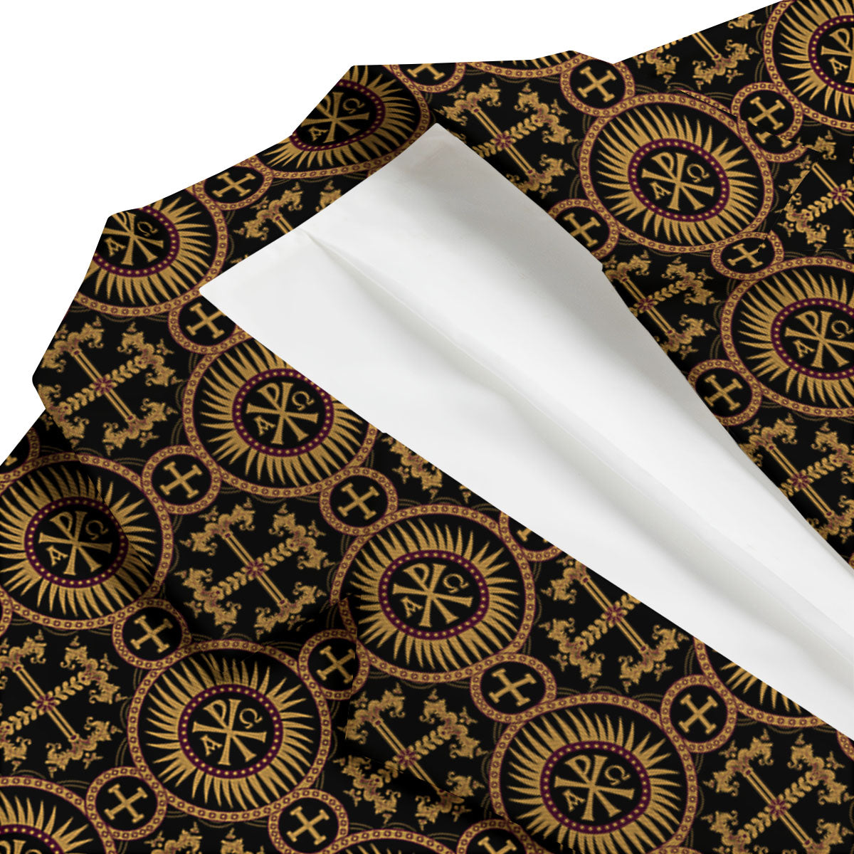 Orthodox Black And Gold Print Pattern Men's Blazer-grizzshop