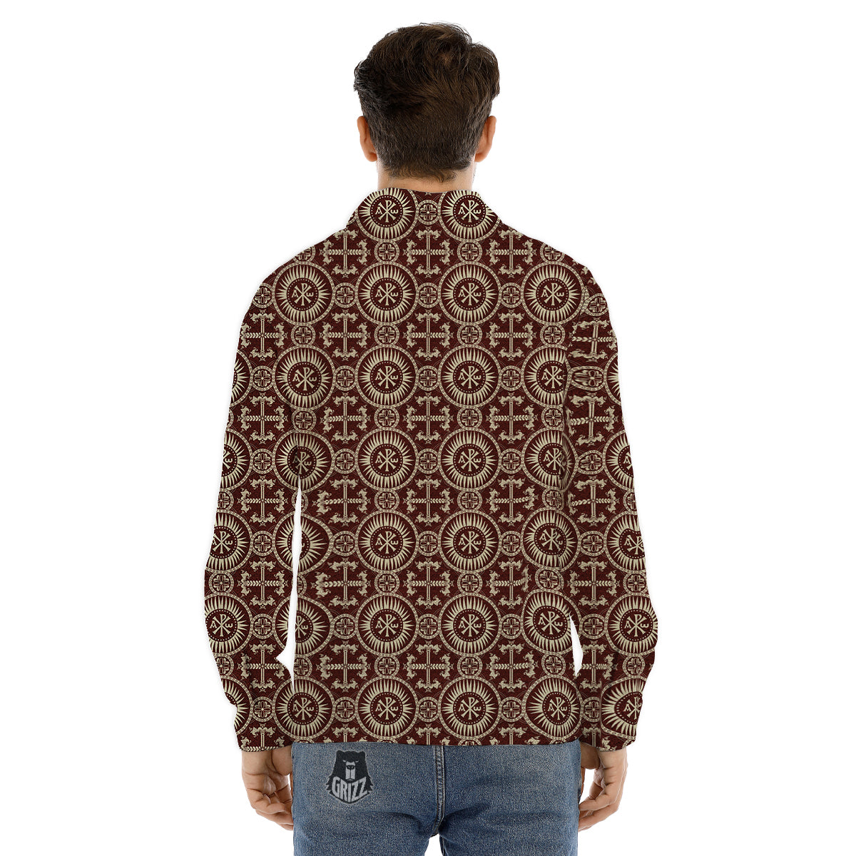 Orthodox Classic Print Pattern Men's Dress Shirts-grizzshop
